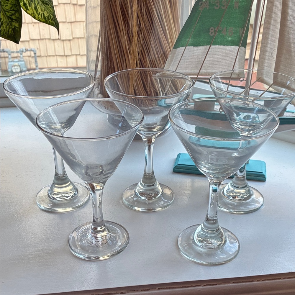 Pier 1 Clear Glass Martini Glasses Set